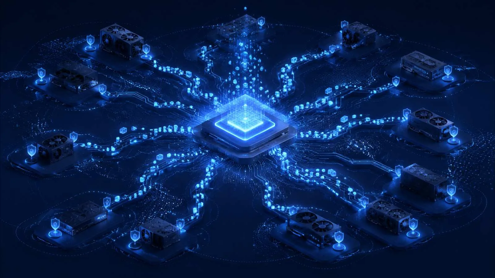 Illustratie: Decentrale Compute-netwerken voor AI-inference Uitleg